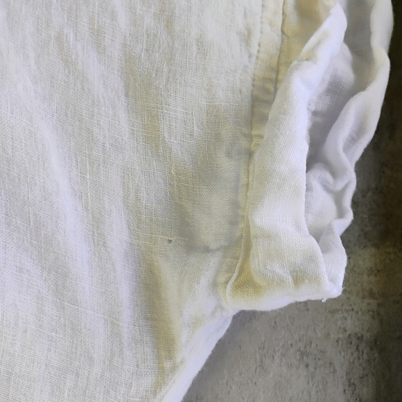 FLAX 100% Linen White Relaxed Fit Top Short Sleeve Summer Travel Size Large - Picture 11 of 14